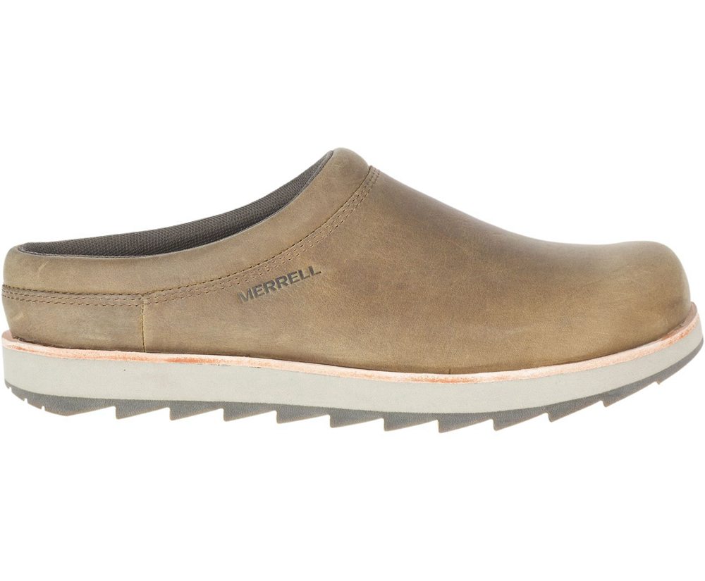 Merrell Slip Ons Męskie Brązowe - Juno Clog Skórzane - 057382-VGF